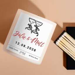 Personalised Wedding Gift. Engagement Candle For Couple. Just Married Gift Set. Congratulations Gifts Couples - thumbnail 2