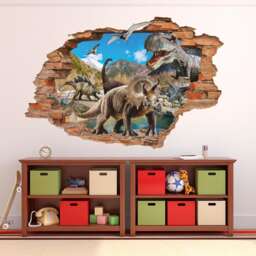 Dinosaur Wall Decal - Tyrannosaurus Triceratops Pterodactyl Stegosaurus Art Decor