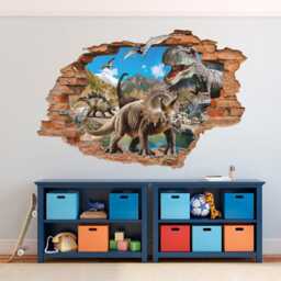 Dinosaur Wall Decal - Tyrannosaurus Triceratops Pterodactyl Stegosaurus Art Decor - thumbnail 3