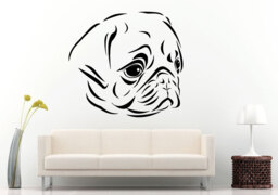 Pug Dogs Super Cute Face Animal Breed Wall Decal Vinyl Sticker Mural Room Decor L596 - thumbnail 1
