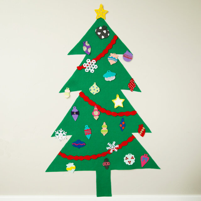 Felt Christmas Tree PDF Pattern For Kids, Playset School, With Ornaments Pattern, Craft - image 1