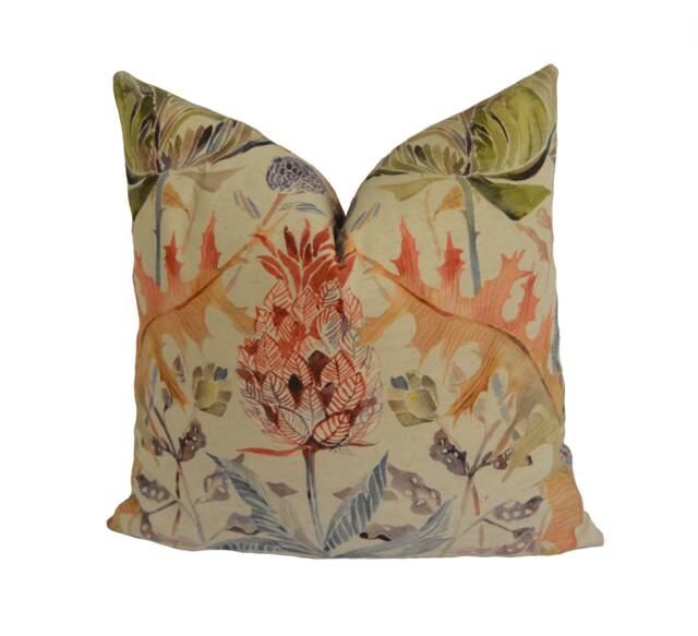 Voyage - Colscott Pomegranate Beautiful Watercolour Thistle Trail Cushion Cover Handmade Throw Pillow Designer Home Decor - image 1
