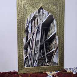 Moroccan Brass Oriental Mirror in Door Shape - thumbnail 4