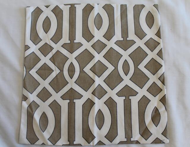 Clearance & Ready To Ship-Designer Taupe Geometric Throw Pillow Cover 18x18 Inches - image 1