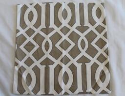 Clearance & Ready To Ship-Designer Taupe Geometric Throw Pillow Cover 18x18 Inches - thumbnail 1