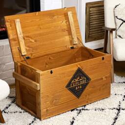 Coffee Table Chest Wooden Box Vintage Shabby Chic - thumbnail 4