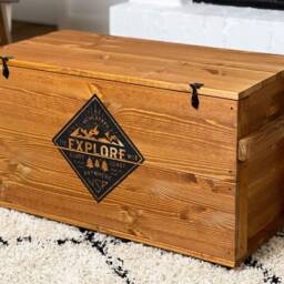 Coffee Table Chest Wooden Box Vintage Shabby Chic - thumbnail 2