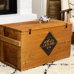 Coffee Table Chest Wooden Box Vintage Shabby Chic - thumbnail 3
