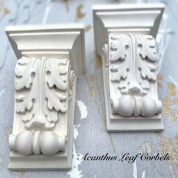 2 X Victorian Acanthus Leaf Plaster Corbels - H177mm W115mm D90mm Enhance Any Opening Or Archway With These Handmade Plaster Corbels - thumbnail 3