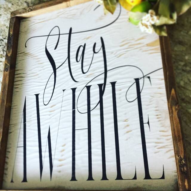 Quotes Wall Art Framed Farmhouse Sign - Stay Awhile Sign Home D??cor - image 1