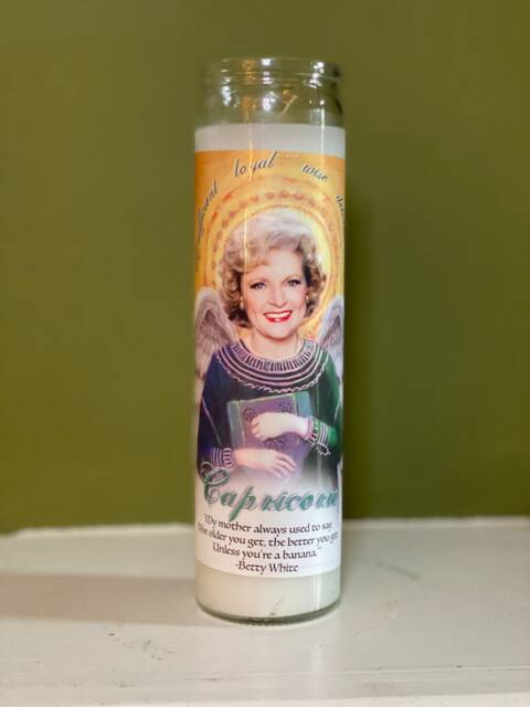 Capricorn Betty White Guardian Angel Prayer Candle - image 1