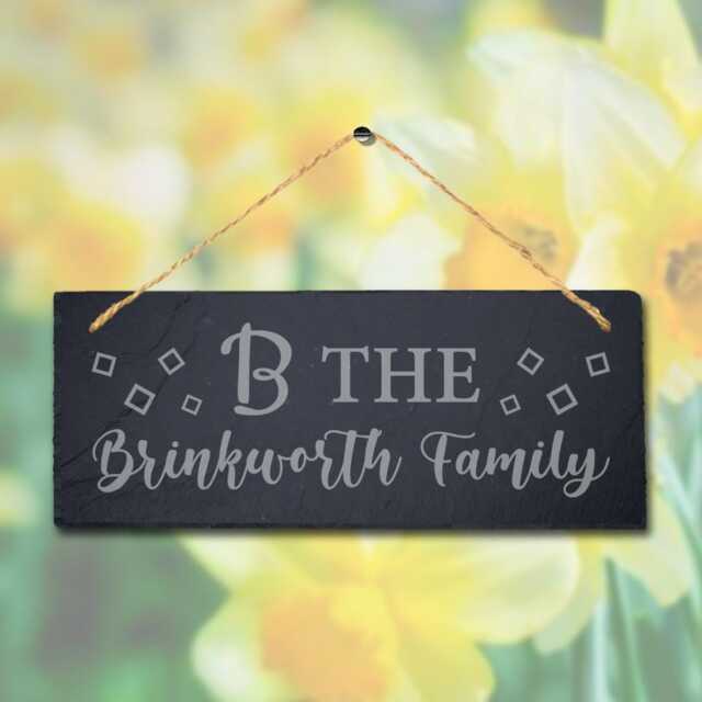 The Brinkworh Family Laser Engraved Wall Hanging Slate Home Door Plaque Sign - image 1