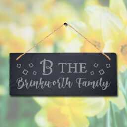The Brinkworh Family Laser Engraved Wall Hanging Slate Home Door Plaque Sign - thumbnail 1
