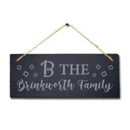 The Brinkworh Family Laser Engraved Wall Hanging Slate Home Door Plaque Sign - thumbnail 3