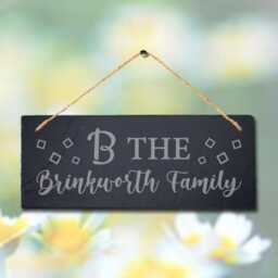 The Brinkworh Family Laser Engraved Wall Hanging Slate Home Door Plaque Sign - thumbnail 2