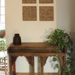 4 African Wall Hangings Made From Ceramic & Glazed in Creams, Ceramic Tile, Wall Art, Sculpture, Deco, 32.5cm - thumbnail 4