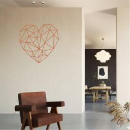 Geometric Love Heart Wall Art, Minimalist, Modern, Abstract, Decal, Mural, Transfer, Boho -G034 , 5 Sizes, 36 Colour Options - thumbnail 3
