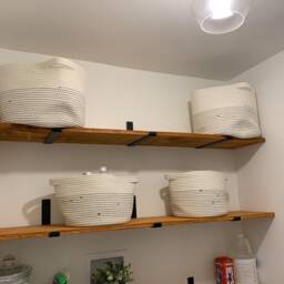 Deep Shelf 30cm With J Lip Brackets, Custom Size, Reclaimed Solid Wood, For Brick Masonry Wall - thumbnail 3