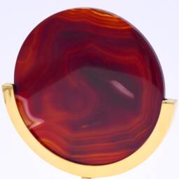 Unique Sculpture - The Gem 2.0 Agate Disc On Brass Base - thumbnail 2
