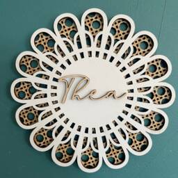Rattan Flower, Rattan Wall Art, Nursery Decor, Sunshine Wooden Names, Personalised Gift, New Baby Gift - thumbnail 2