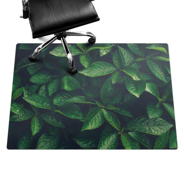 Leaves in The Thicket Computer Chair Mat, Green Office Plants Vinyl Floor Protector, Protector - image 1