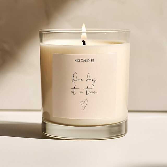 One Day At A Time Scented Candle, Thinking Of You Supportive Gift, Sympathy Bereavement Grieving Sorry Your Loss, Soy Wax Candle - image 1
