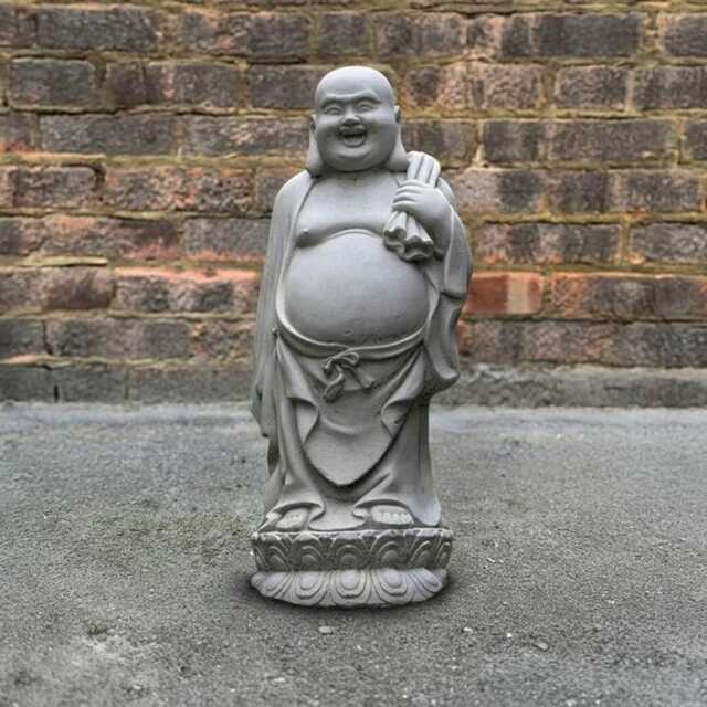 Concrete Buddha Statue Stone Figurine Cement Japanese Ornament Front Door Decoration Yard Art Handmade Sculpture - image 1