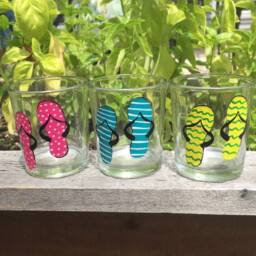 Flip Flop Votive Candle Holders - Set Of 3 Summer Glass Decor - thumbnail 2