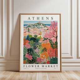 Athens Flower Market Print Greek Botanical Wall Art - thumbnail 3