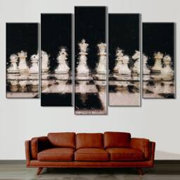 Chessboard Canvas Print Modern Checkerboard Wall Art - thumbnail 4