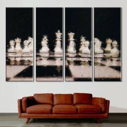 Chessboard Canvas Print Modern Checkerboard Wall Art - thumbnail 3