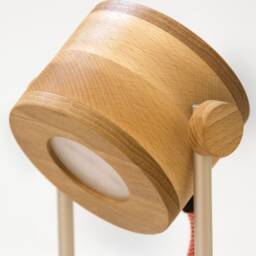Tejko - Wooden Table Lamp Made Of Beech With Walnut Inserts. Aluminium Legs, High Quality Switch & Plug - thumbnail 3