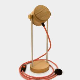 Tejko - Wooden Table Lamp Made Of Beech With Walnut Inserts. Aluminium Legs, High Quality Switch & Plug - thumbnail 2