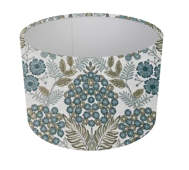 Wilmington Dove Blue Botanical Drum Lampshade , Table, Ceiling Pendant Floral - image 1