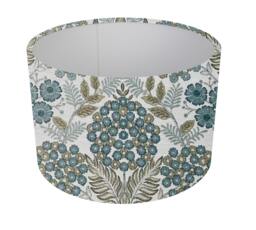 Wilmington Dove Blue Botanical Drum Lampshade , Table, Ceiling Pendant Floral - thumbnail 1