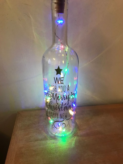 We Wish You A Merry Christmas & Happy New Year Light Up Bottle - image 1