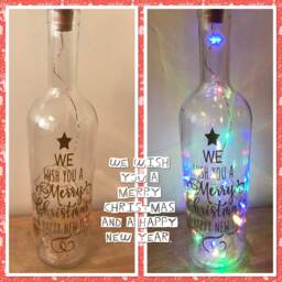 We Wish You A Merry Christmas & Happy New Year Light Up Bottle - thumbnail 2
