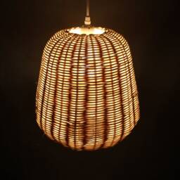 Handwoven Rattan Pendant Light - Natural Or Black/Brown, 11.5'' Shade - thumbnail 2