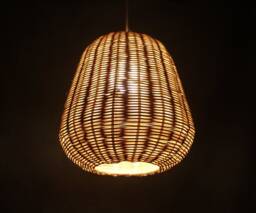 Handwoven Rattan Pendant Light - Natural Or Black/Brown, 11.5'' Shade