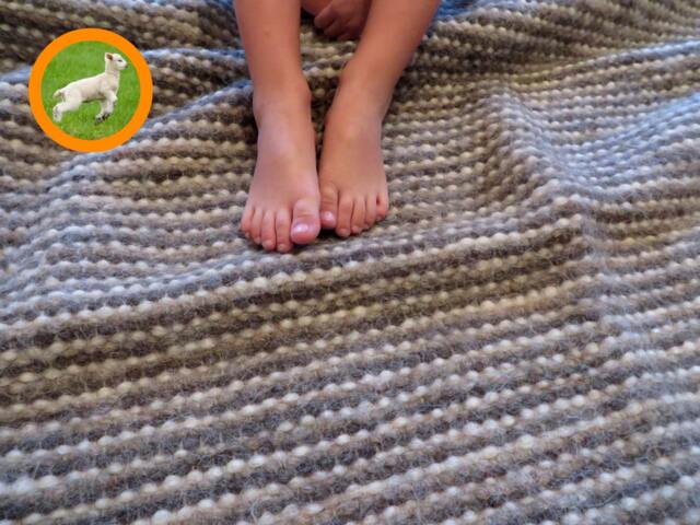 Handmade Wool Throw Blanket Gray Woven Bed Cover - 215x180cm - image 1