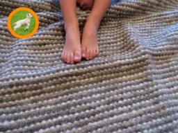 Handmade Wool Throw Blanket Gray Woven Bed Cover - 215x180cm - thumbnail 1
