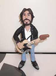 Bruce Springsteen Figurine, Rock Star Doll, Miniature Sculpture, Hand Made Polymer Clay Figurine, Home Decor - thumbnail 1