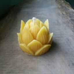 Lotus Flower Beeswax Candle Michigan Farmhouse Decor - thumbnail 3