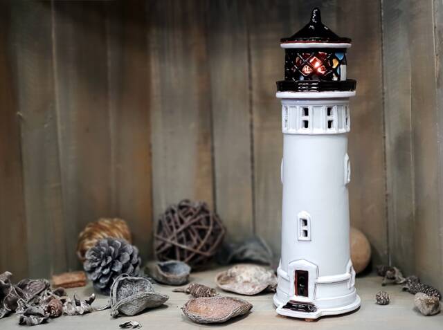 Handmade Ceramic Lighthouse Candle Holder - Point Vicente Usa. Unique Home Decorating Souvenir Birthday Christmas Gifts. in Suvena - image 1