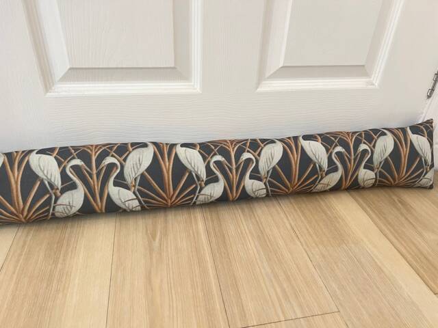 Angel Strawbridge Fabric - Handmade Draught Excluder 100% Cotton Fabrics Wallpaper Museum- Navy Heron Nouveau- Honeycomb Woodland - image 1