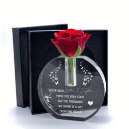 Personalised Mother & Daughter Gift Crystal Glass Flower Vase - thumbnail 1