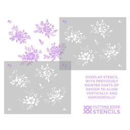 Garden Bouquet Wall Stencil - Large For Diy Home Decor Flower Stencils Instead Of Floral Wallpaper Easy Walls - thumbnail 4