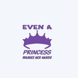 Even A Princess Washes Her Hands Interior Vinyl Wall Decal - Perfect For Bathroom Or Mirror - thumbnail 3