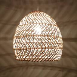 "Wavelike Style Rattan Pendant Light, Ceiling Lights, Lampshade Diamter 13.7"" X 17.7" - thumbnail 2