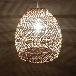 "Wavelike Style Rattan Pendant Light, Ceiling Lights, Lampshade Diamter 13.7"" X 17.7" - thumbnail 3